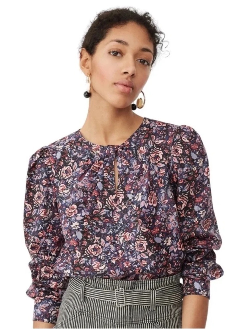 Rebecca Taylor La Vie Toile Fleur Knot Top Size S